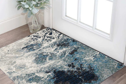 2' X 3' Gray Abstract Power Loom Area Rug - Homeroots - Flyclothing LLC