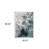 3' X 5' Gray Abstract Power Loom Area Rug - Homeroots - Flyclothing LLC