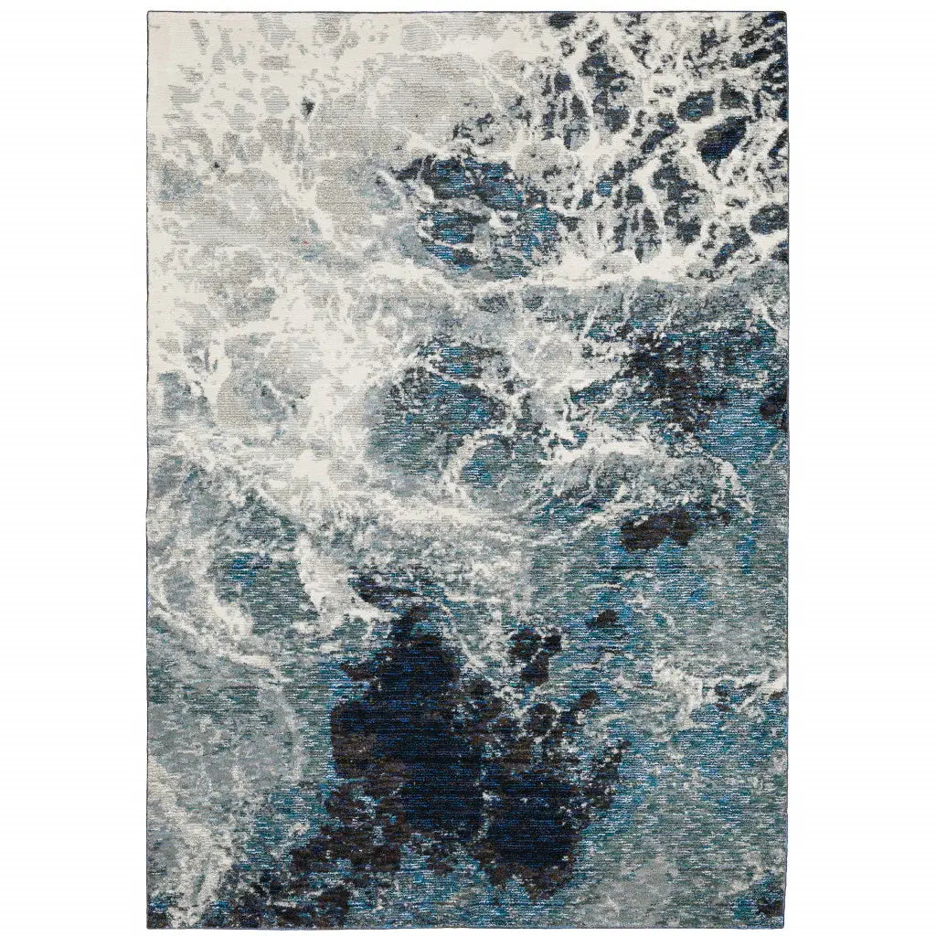 8' X 11' Gray Abstract Power Loom Area Rug - Homeroots - Flyclothing LLC