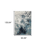 8' X 11' Gray Abstract Power Loom Area Rug - Homeroots - Flyclothing LLC