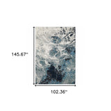 9' X 12' Gray Abstract Power Loom Area Rug - Homeroots - Flyclothing LLC