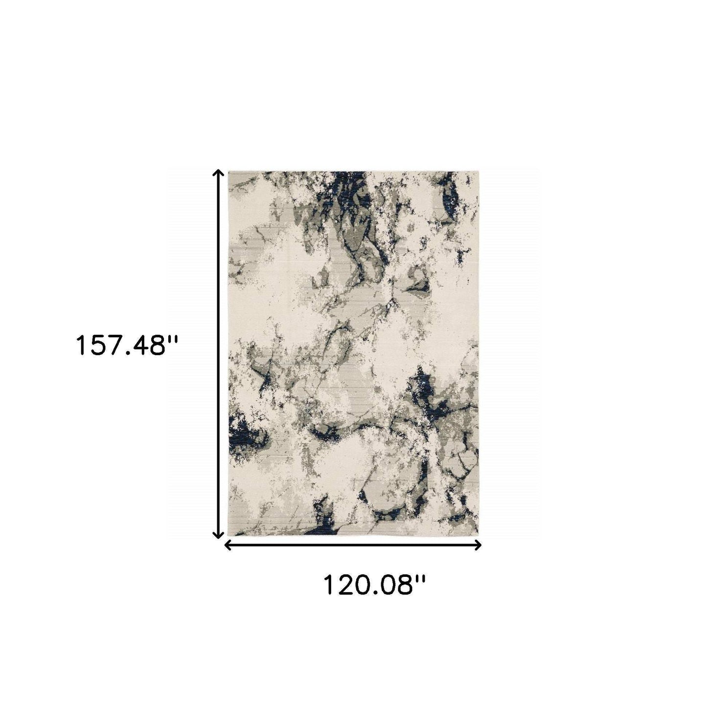 10' X 13' Gray and Black Abstract Power Loom Area Rug - Homeroots - Flyclothing LLC