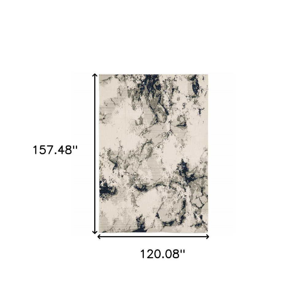 10' X 13' Gray and Black Abstract Power Loom Area Rug - Homeroots - Flyclothing LLC