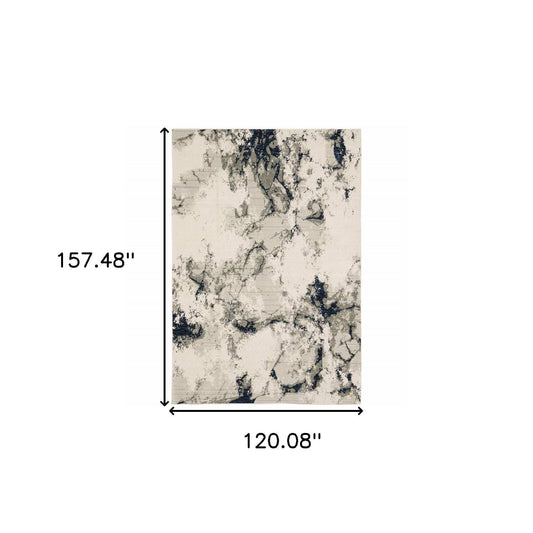 10' X 13' Gray and Black Abstract Power Loom Area Rug - Homeroots - Flyclothing LLC