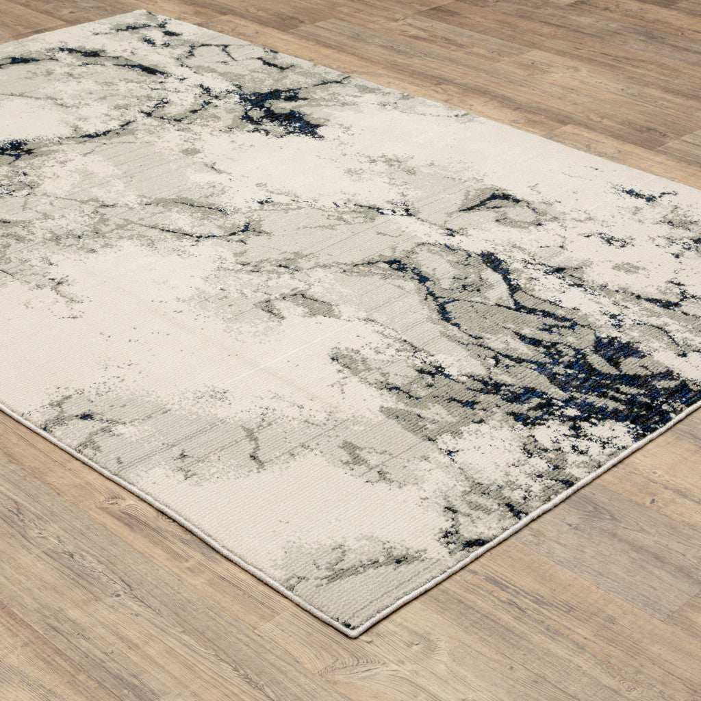 10' X 13' Gray and Black Abstract Power Loom Area Rug - Homeroots - Flyclothing LLC
