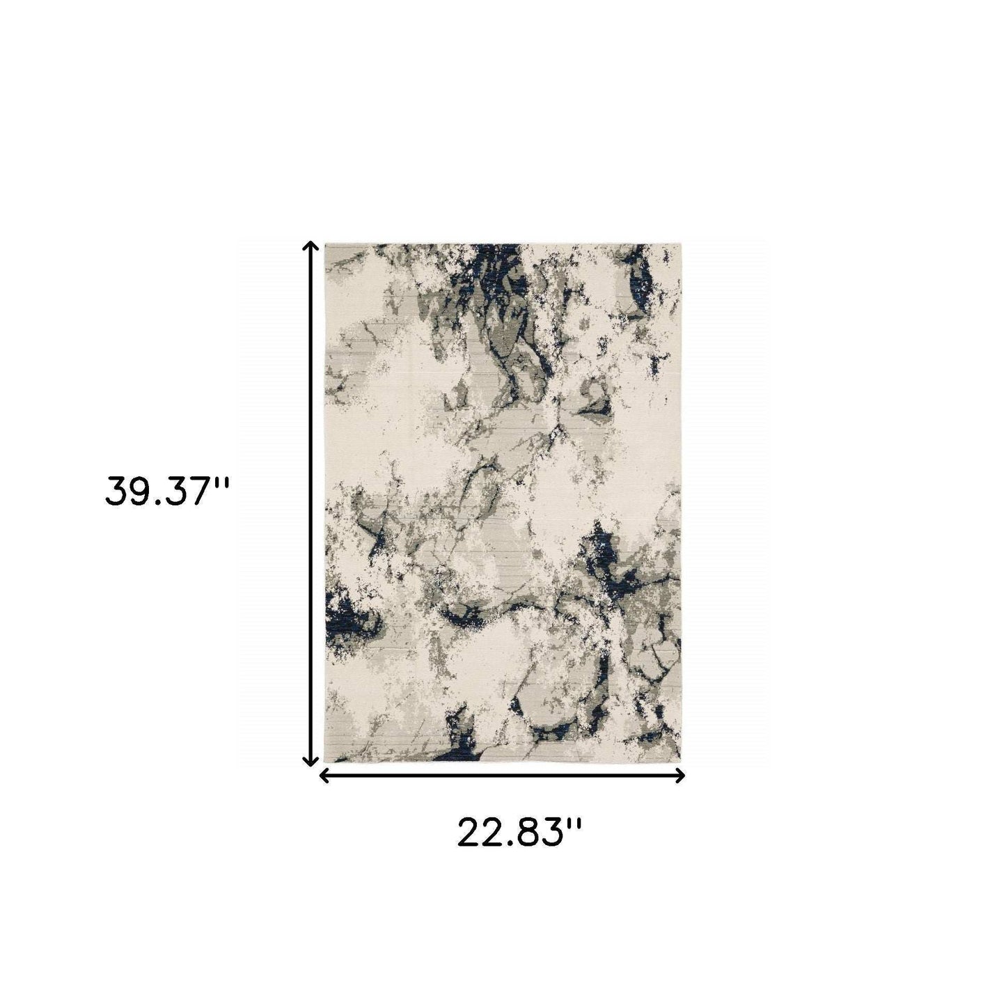 2' X 3' Gray and Black Abstract Power Loom Area Rug - Homeroots - Flyclothing LLC
