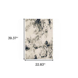 2' X 3' Gray and Black Abstract Power Loom Area Rug - Homeroots - Flyclothing LLC