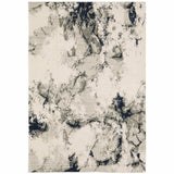 2' X 3' Gray and Black Abstract Power Loom Area Rug - Homeroots