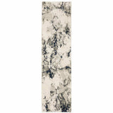 8' Runner Gray and Black Abstract Power Loom Runner Rug - Homeroots - Flyclothing LLC