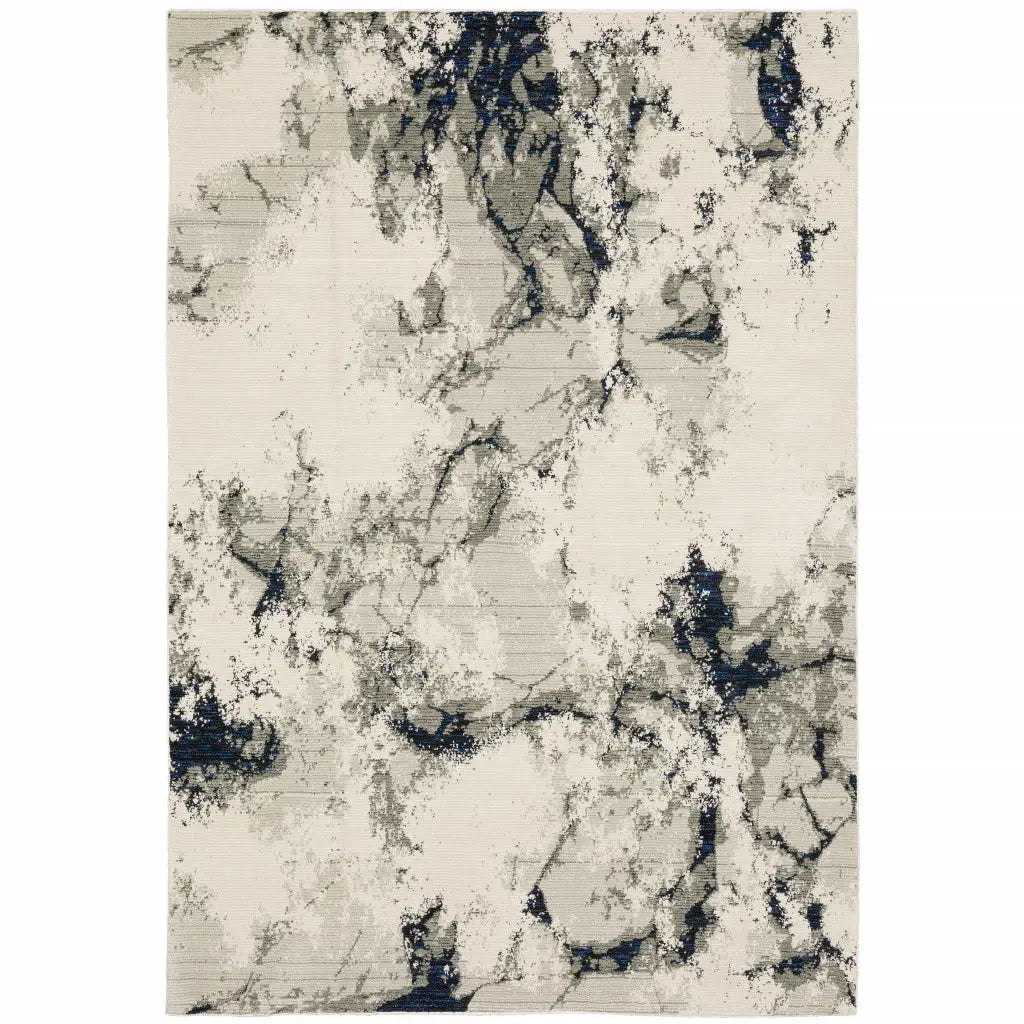 3' X 5' Gray and Black Abstract Power Loom Area Rug - Homeroots - Flyclothing LLC