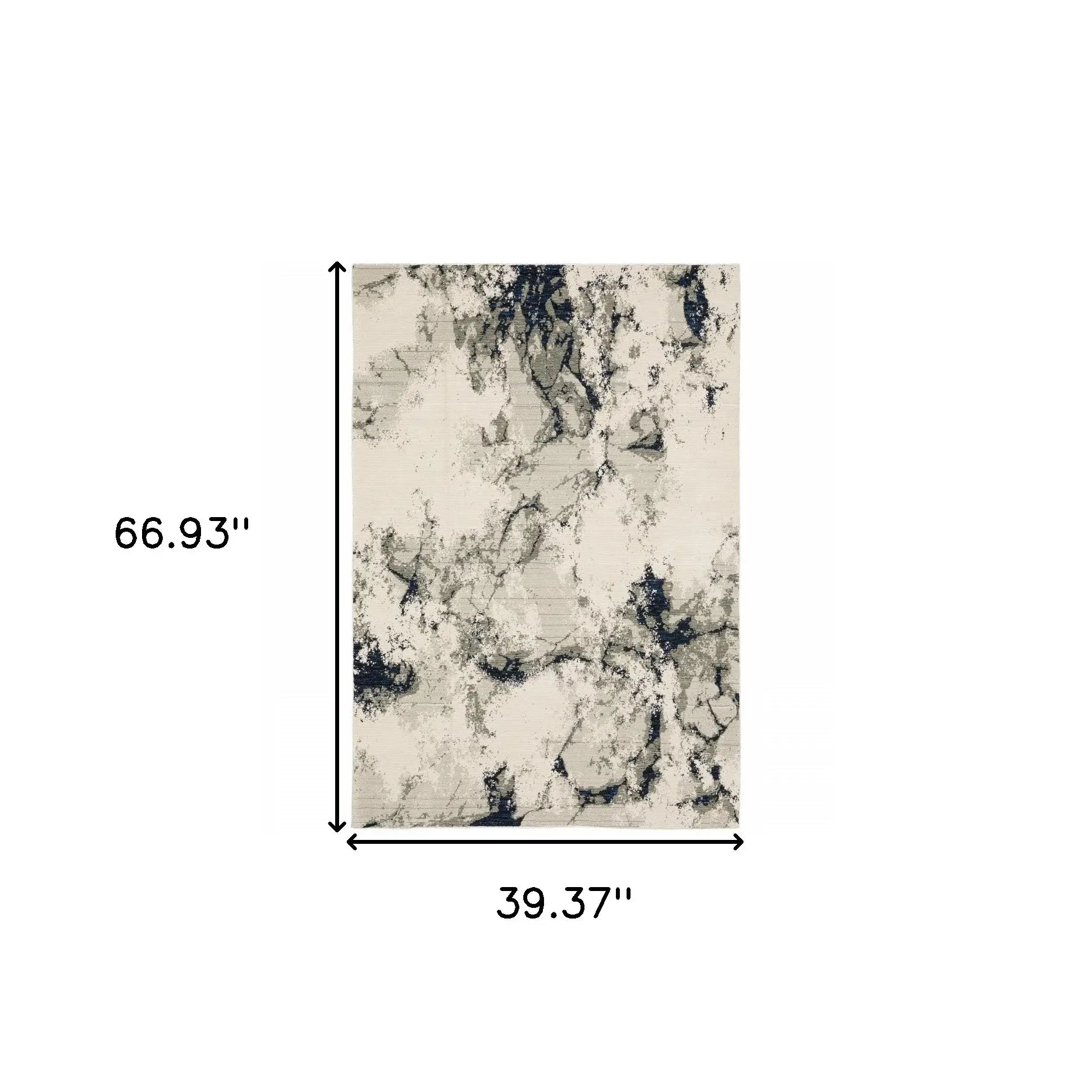 3' X 5' Gray and Black Abstract Power Loom Area Rug - Homeroots - Flyclothing LLC