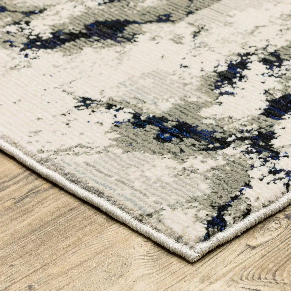 3' X 5' Gray and Black Abstract Power Loom Area Rug - Homeroots - Flyclothing LLC