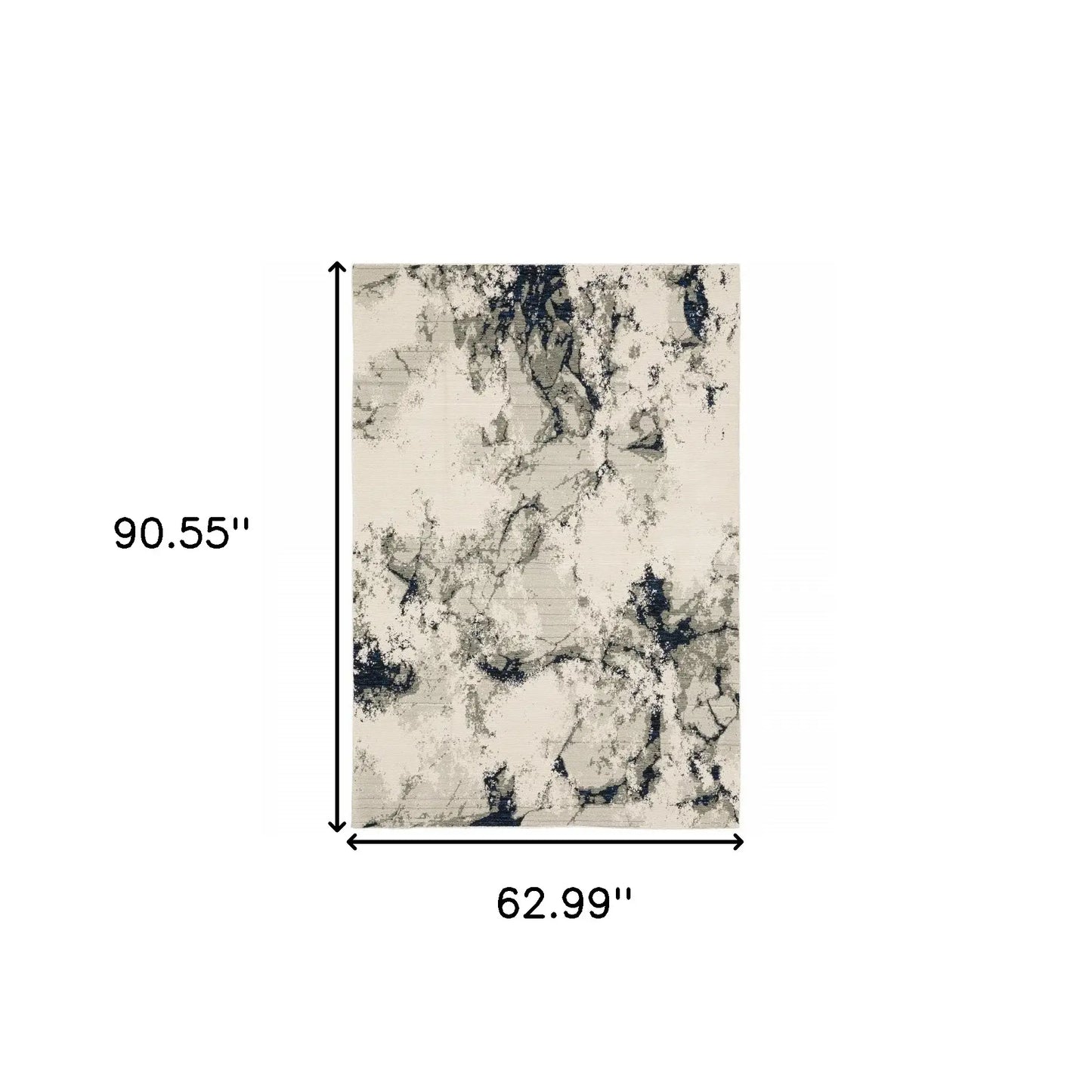 5' X 7' Gray and Black Abstract Power Loom Area Rug - Homeroots - Flyclothing LLC