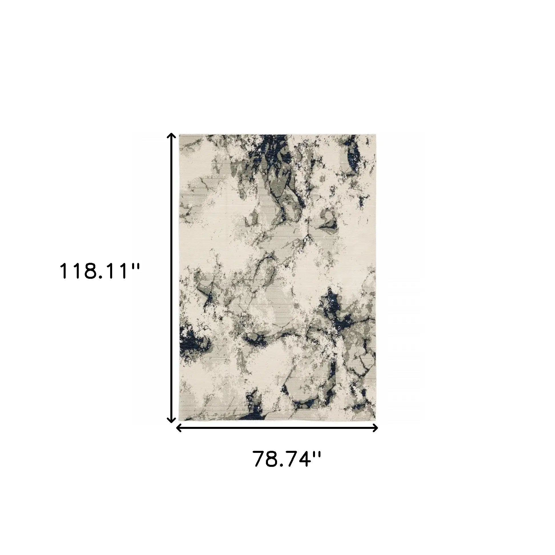 7' X 10' Gray and Black Abstract Power Loom Area Rug - Homeroots - Flyclothing LLC