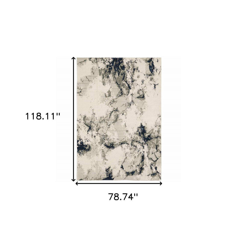 7' X 10' Gray and Black Abstract Power Loom Area Rug - Homeroots - Flyclothing LLC