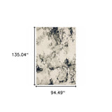 8' X 11' Gray and Black Abstract Power Loom Area Rug - Homeroots - Flyclothing LLC