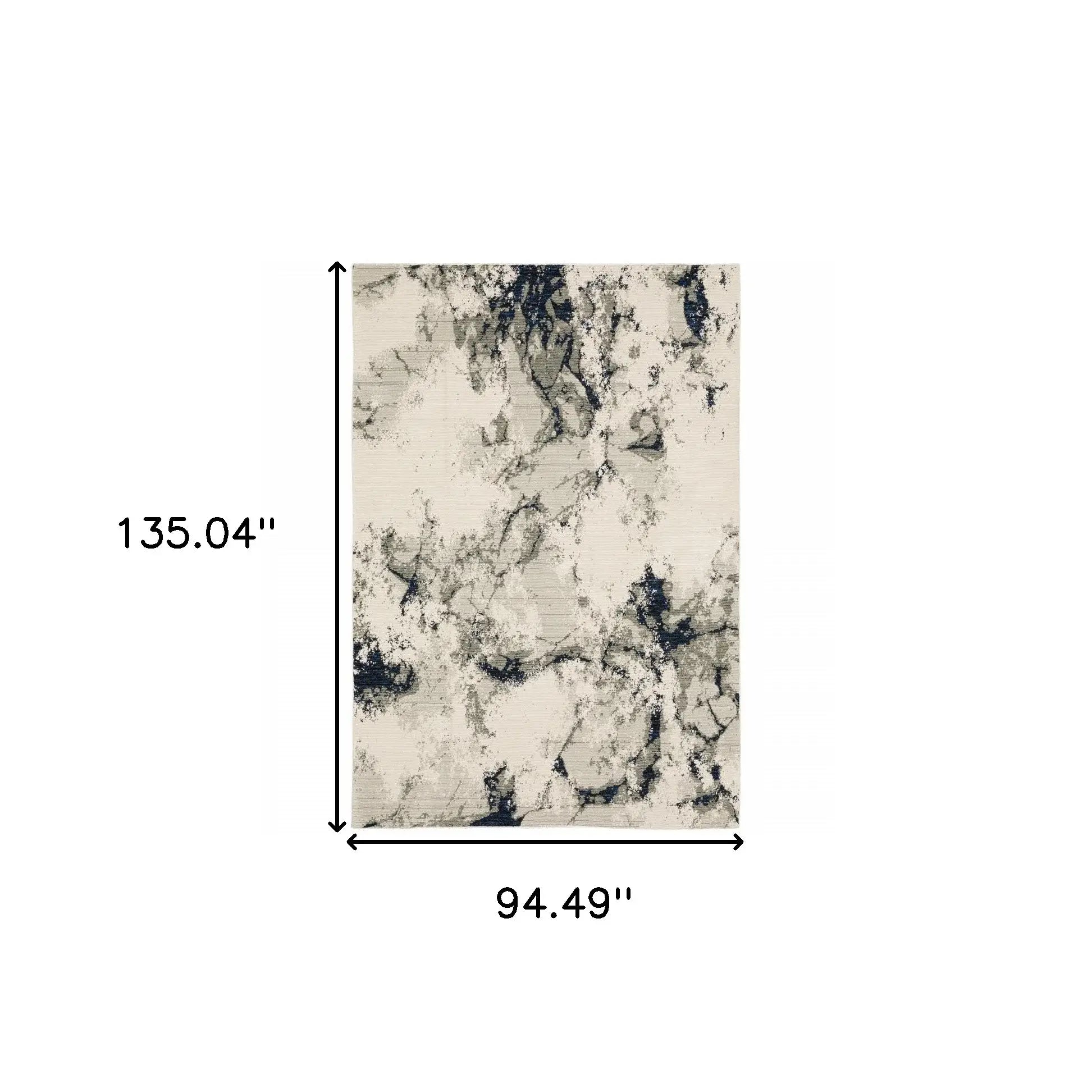 8' X 11' Gray and Black Abstract Power Loom Area Rug - Homeroots - Flyclothing LLC