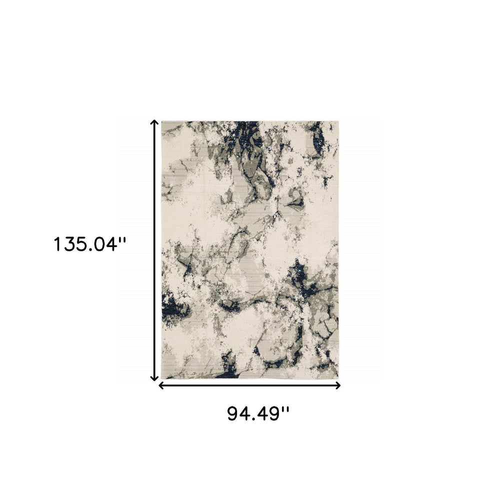 8' X 11' Gray and Black Abstract Power Loom Area Rug - Homeroots - Flyclothing LLC