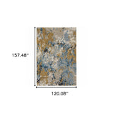 10' X 13' Gray and Ivory Abstract Power Loom Area Rug - Homeroots