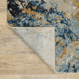 12' Runner Gold Grey and Ivory Abstract Power Loom Runner Rug - Homeroots - Flyclothing LLC