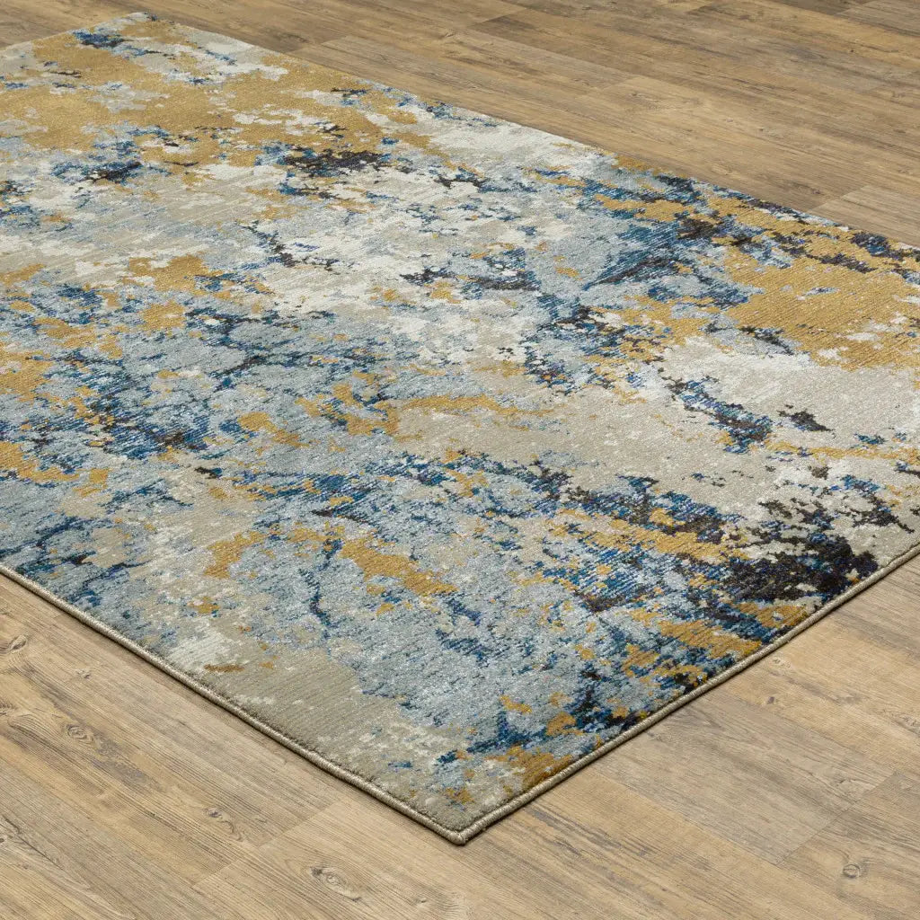 3' X 5' Gray and Ivory Abstract Power Loom Area Rug - Homeroots - Flyclothing LLC