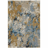 7' X 10' Gray and Ivory Abstract Power Loom Area Rug - Homeroots - Flyclothing LLC