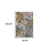 8' X 11' Gray and Ivory Abstract Power Loom Area Rug - Homeroots - Flyclothing LLC