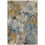 8' X 11' Gray and Ivory Abstract Power Loom Area Rug - Homeroots