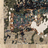 10' X 13' Blue and Ivory Abstract Power Loom Area Rug - Homeroots