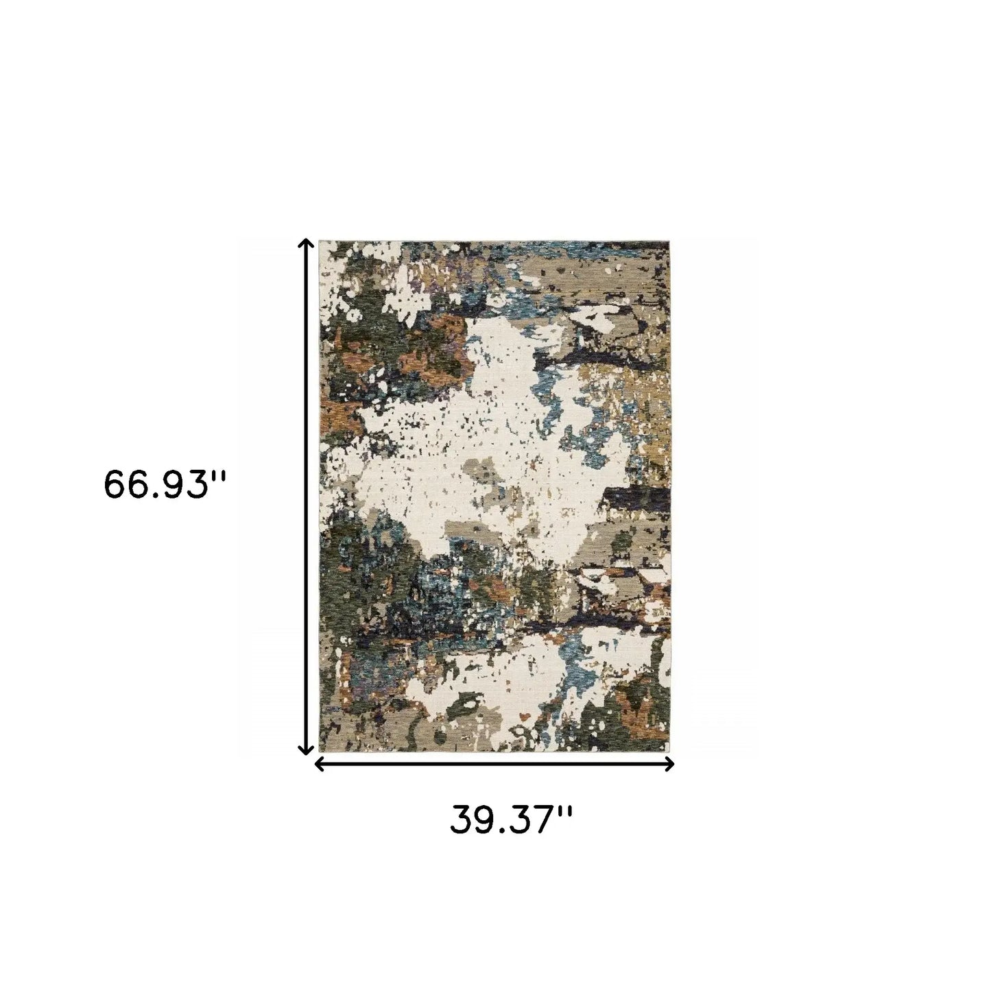 3' X 5' Blue and Ivory Abstract Power Loom Area Rug - Homeroots - Flyclothing LLC