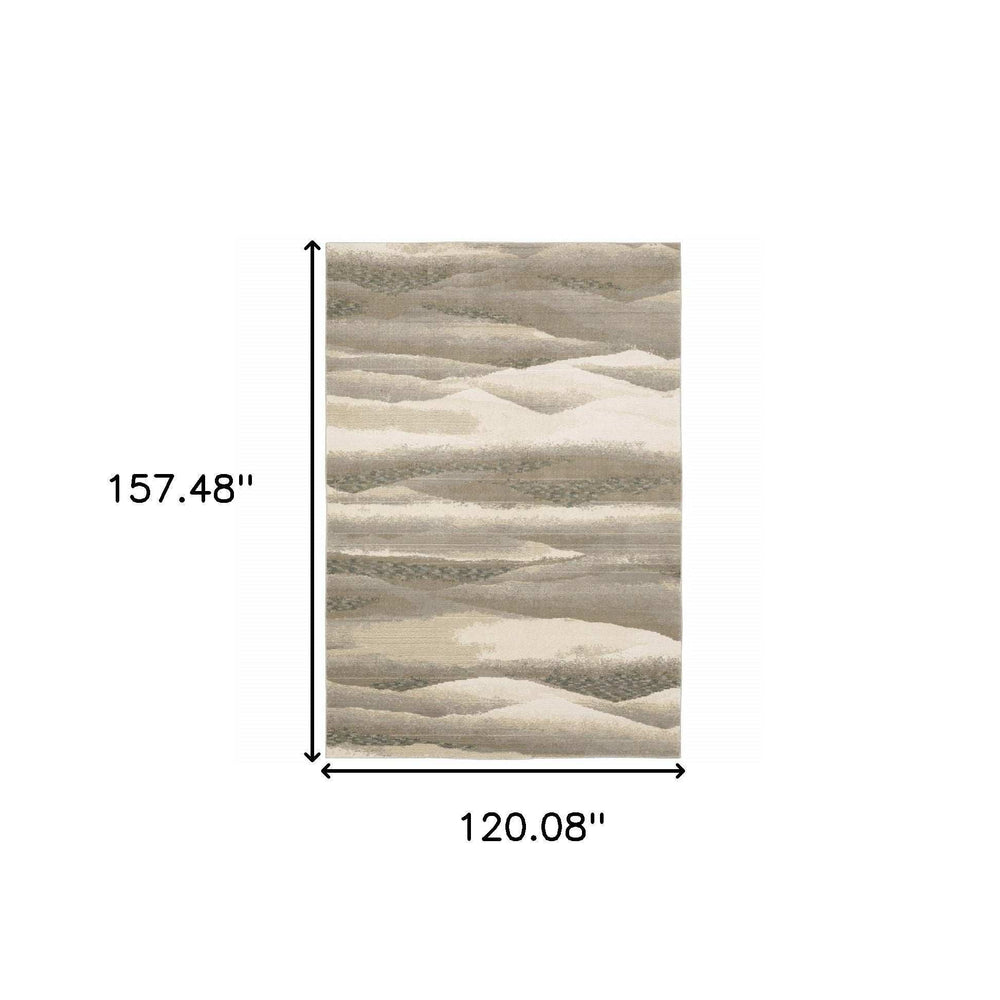 10' X 13' Blue and Gray Abstract Power Loom Area Rug - Homeroots - Flyclothing LLC