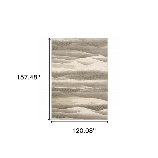 10' X 13' Blue and Gray Abstract Power Loom Area Rug - Homeroots - Flyclothing LLC