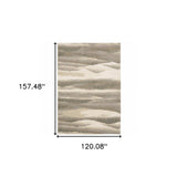 10' X 13' Blue and Gray Abstract Power Loom Area Rug - Homeroots