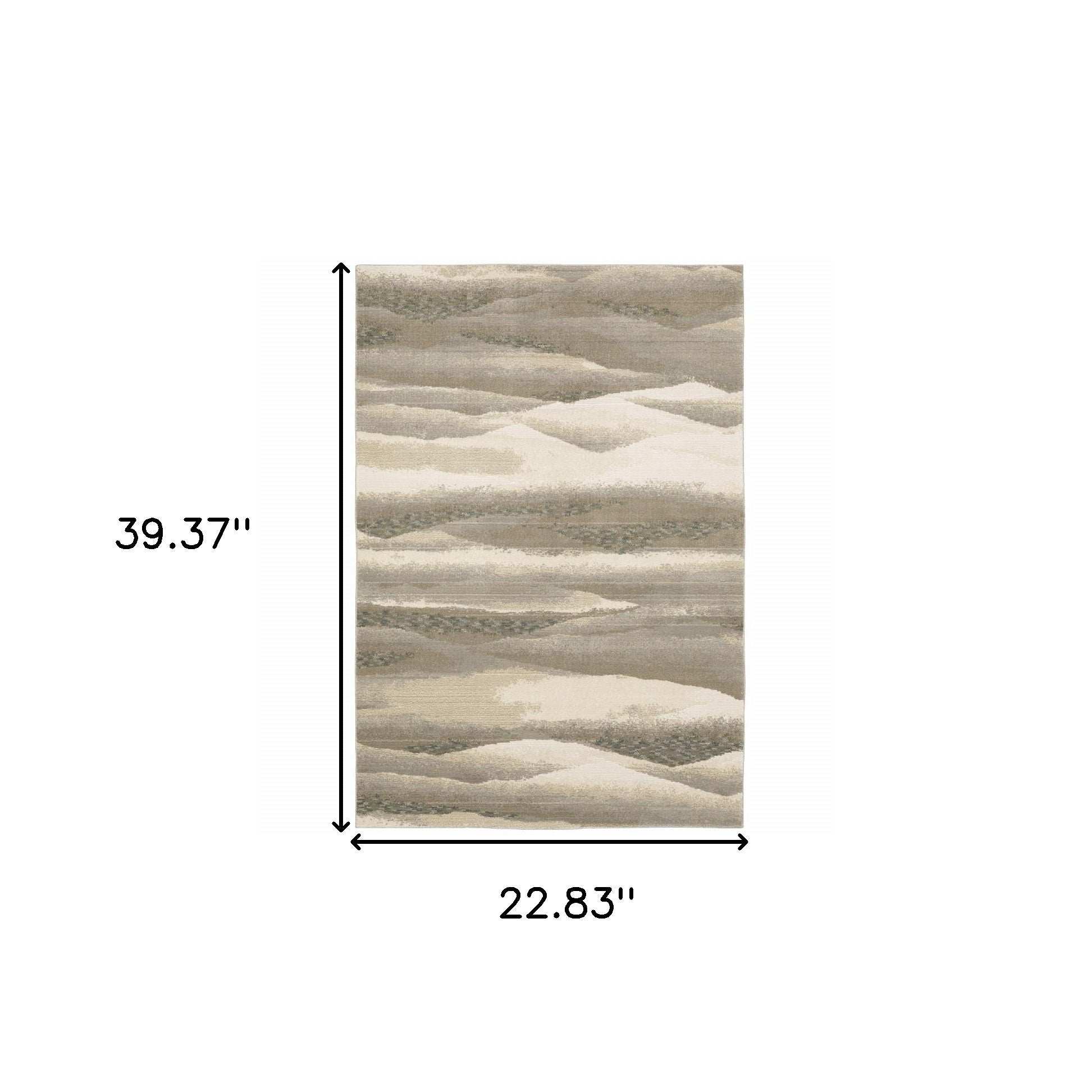 2' X 3' Blue and Gray Abstract Power Loom Area Rug - Homeroots - Flyclothing LLC