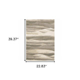 2' X 3' Blue and Gray Abstract Power Loom Area Rug - Homeroots
