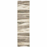 8' Runner Blue and Gray Abstract Power Loom Runner Rug - Homeroots - Flyclothing LLC