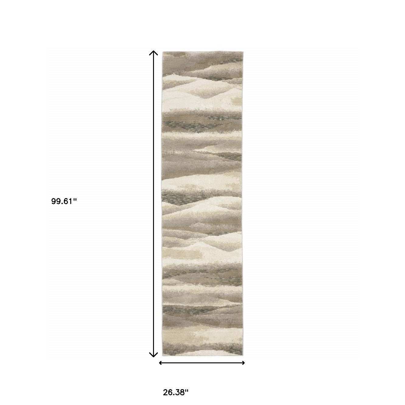 8' Runner Blue and Gray Abstract Power Loom Runner Rug - Homeroots - Flyclothing LLC