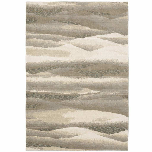 3' X 5' Blue and Gray Abstract Power Loom Area Rug - Homeroots - Flyclothing LLC
