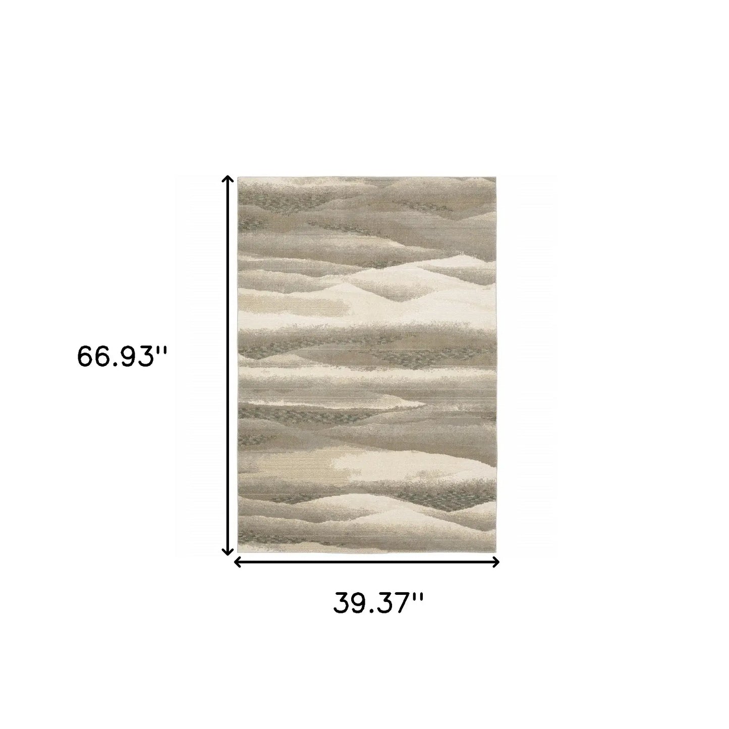 3' X 5' Blue and Gray Abstract Power Loom Area Rug - Homeroots - Flyclothing LLC