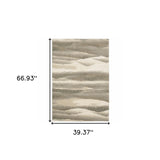 3' X 5' Blue and Gray Abstract Power Loom Area Rug - Homeroots - Flyclothing LLC