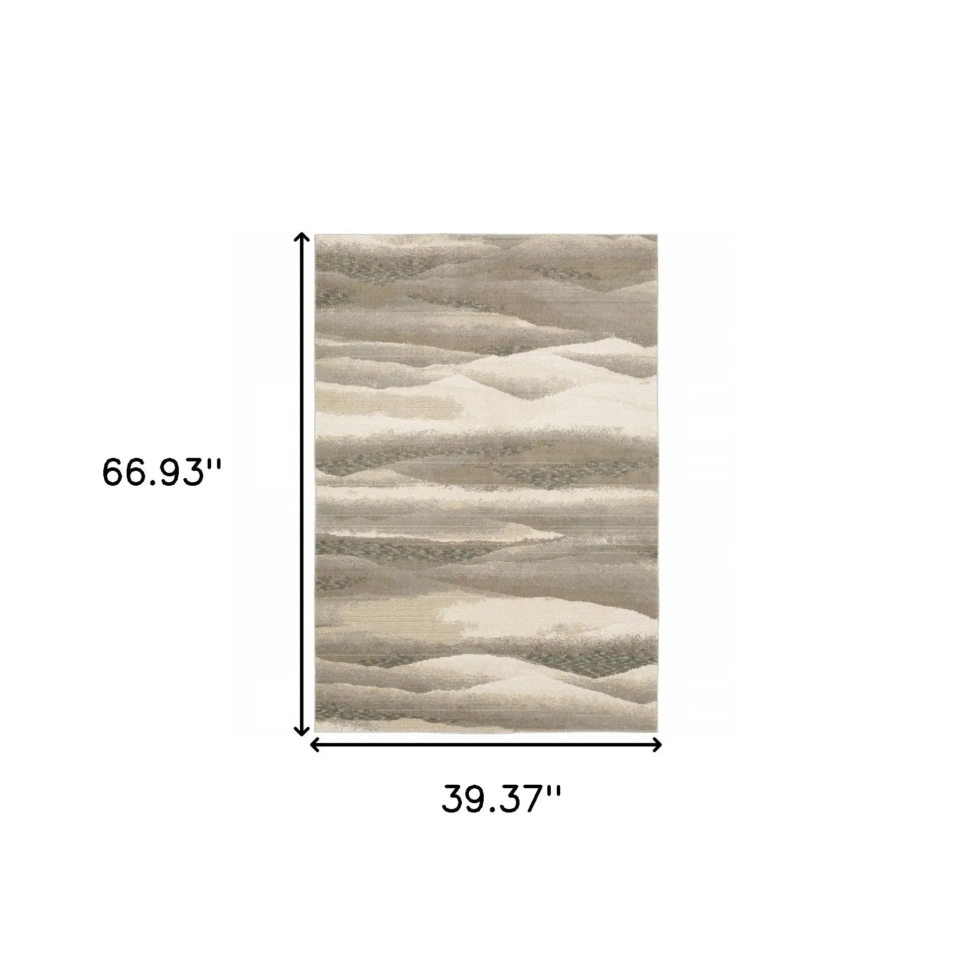 3' X 5' Blue and Gray Abstract Power Loom Area Rug - Homeroots - Flyclothing LLC