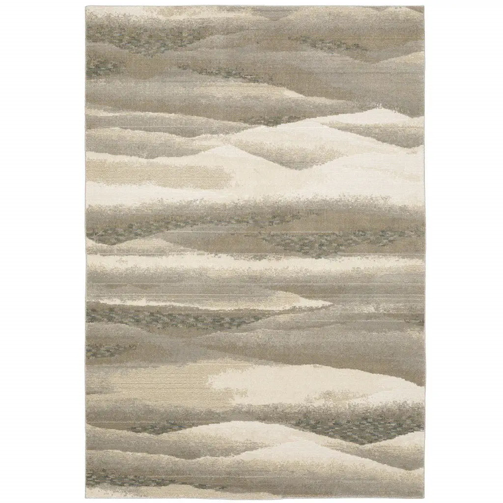 5' X 7' Blue and Gray Abstract Power Loom Area Rug - Homeroots - Flyclothing LLC