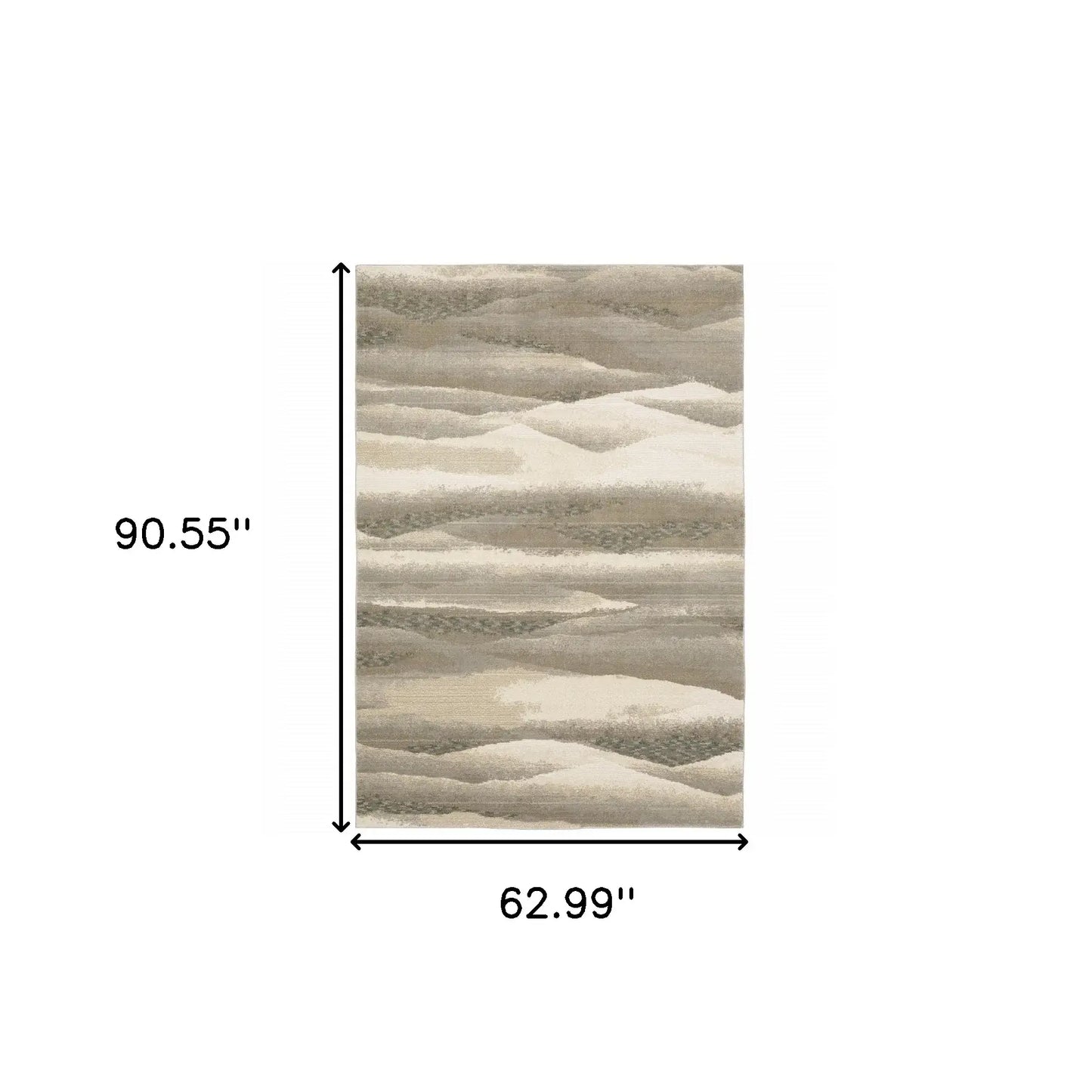 5' X 7' Blue and Gray Abstract Power Loom Area Rug - Homeroots - Flyclothing LLC