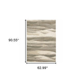 5' X 7' Blue and Gray Abstract Power Loom Area Rug - Homeroots - Flyclothing LLC