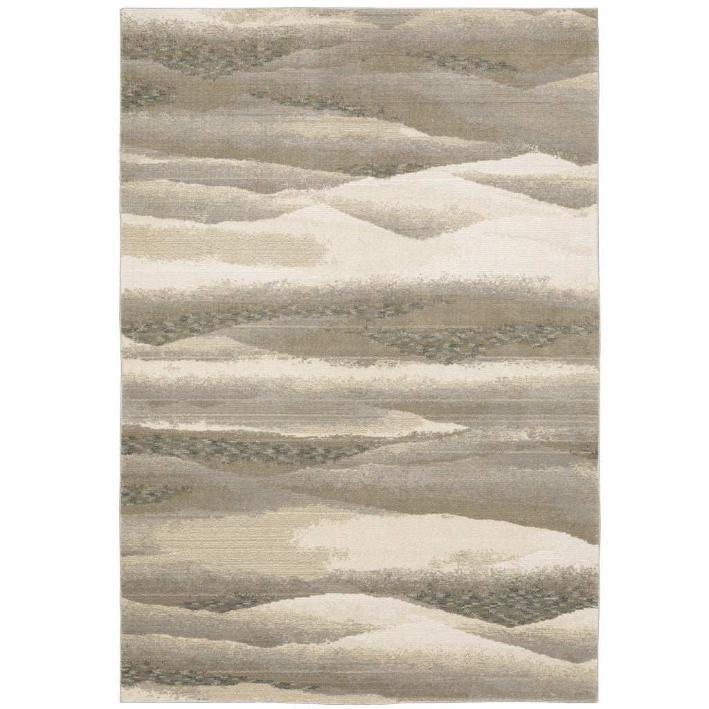 7' X 10' Blue and Gray Abstract Power Loom Area Rug - Homeroots - Flyclothing LLC