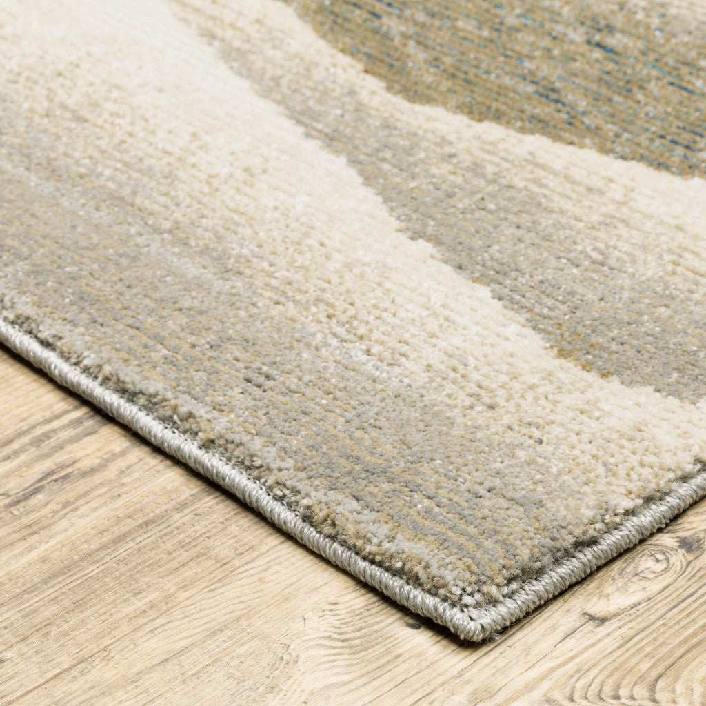 7' X 10' Blue and Gray Abstract Power Loom Area Rug - Homeroots - Flyclothing LLC