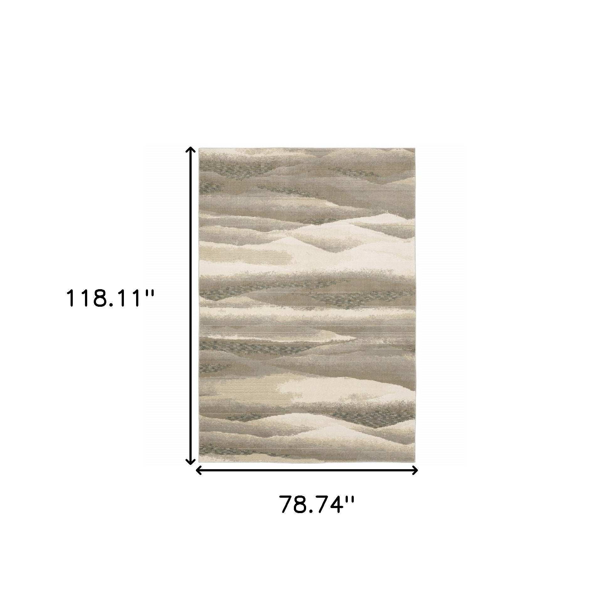 7' X 10' Blue and Gray Abstract Power Loom Area Rug - Homeroots - Flyclothing LLC