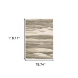 7' X 10' Blue and Gray Abstract Power Loom Area Rug - Homeroots