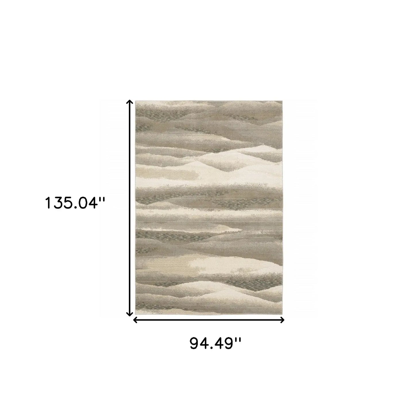 8' X 11' Blue and Gray Abstract Power Loom Area Rug - Homeroots - Flyclothing LLC