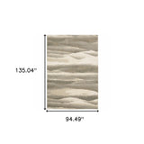 8' X 11' Blue and Gray Abstract Power Loom Area Rug - Homeroots - Flyclothing LLC